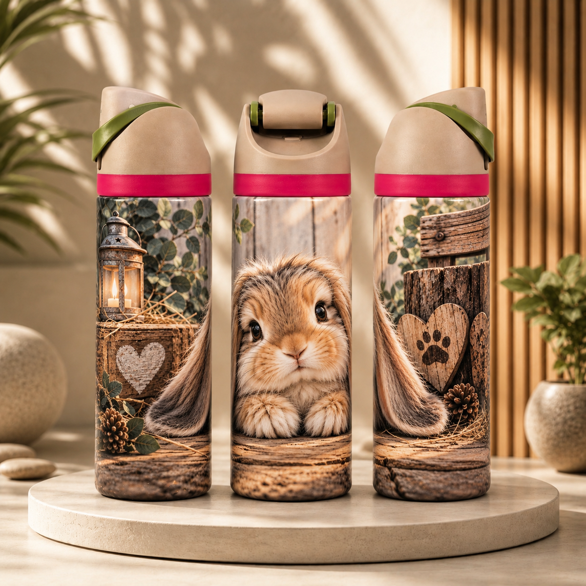 Bouteille Isotherme Petit Lapin des Bois – Thème Forêt & Nature | Les Créations Mystika