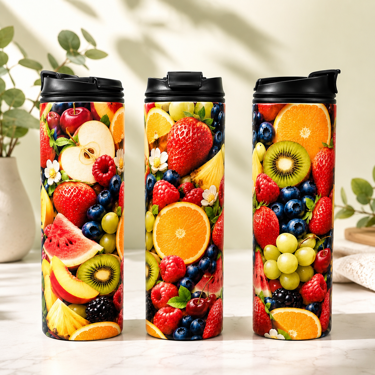 Tasse Isotherme L’Explosion de Fruits – Couleurs Éclatantes et Saveurs d’Été 20 oz | Les Créations Mystika