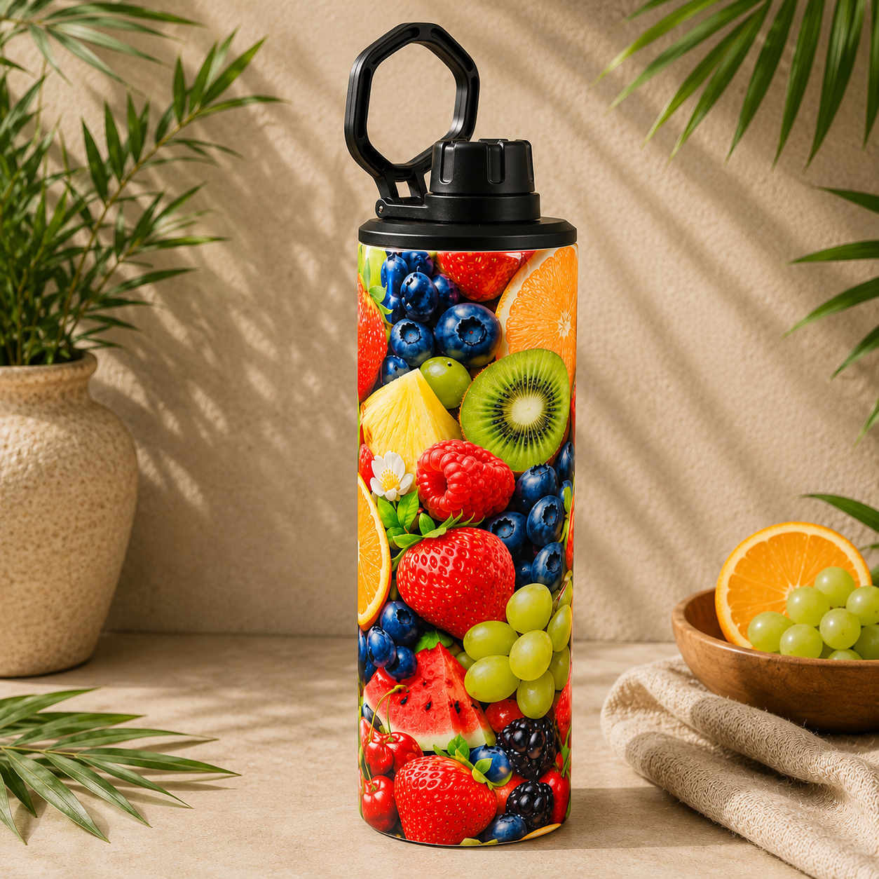 Tasse Isotherme L’Explosion de Fruits – Couleurs Éclatantes et Saveurs d’Été 20 oz | Les Créations Mystika
