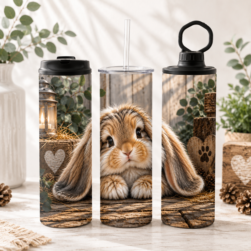 Tasse Isotherme Lapin Adorable – 20 oz | Les Créations Mystika