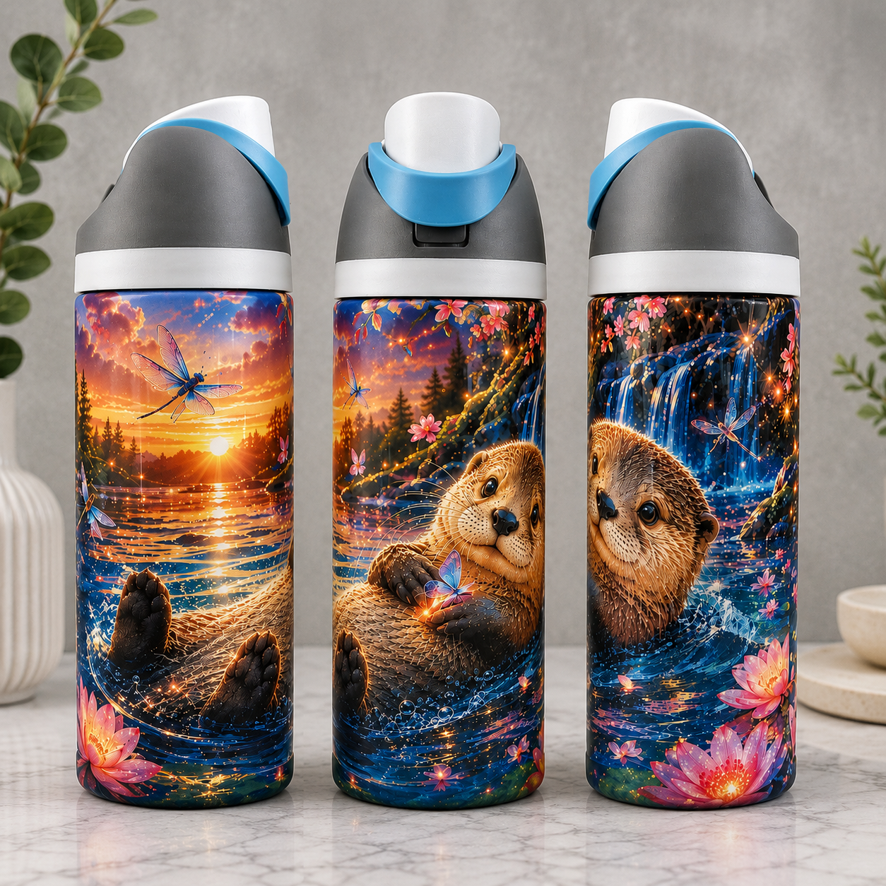 Bouteille Isotherme Loutre Enchantée – Féerique & Apaisante | Les Créations Mystika
