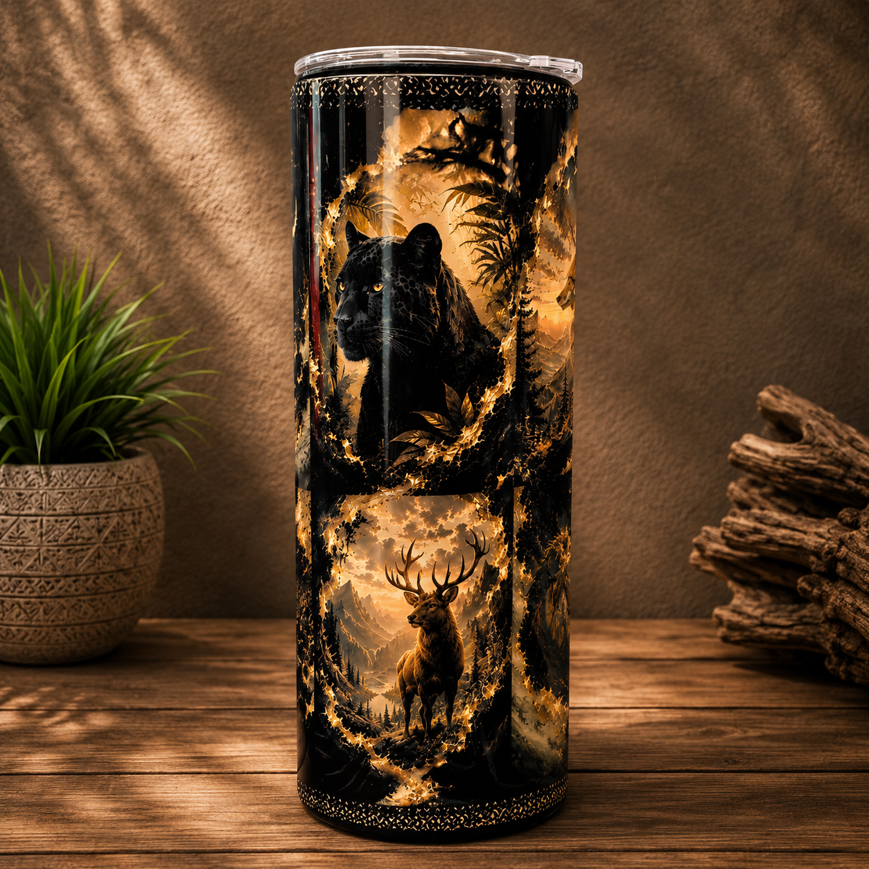 Tasse Isotherme Les Mystiques Nocturnes – Animaux Féeriques 20 oz | Les Créations Mystika