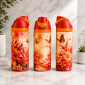 Bouteille Isotherme Hibiscus Éclat Tropical – Floral & Aquarelle | Les Créations Mystika