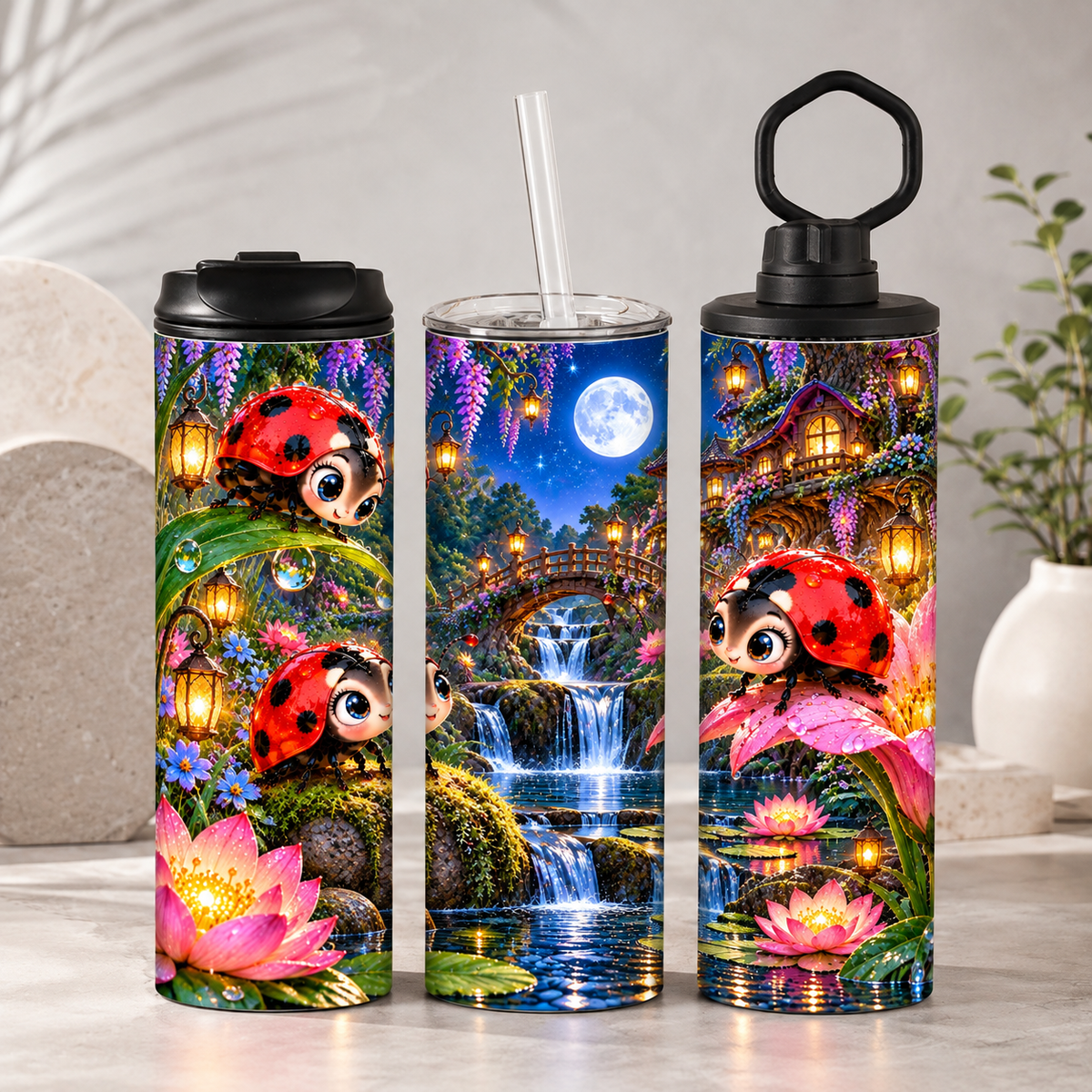 Tasse Isotherme Jardin Enchanté – 20 oz | Les Créations Mystika