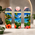 Bouteille Isotherme Paradis Tropical – La Tortue en Vacances | Les Créations Mystika