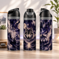 Bouteille Isotherme Le Loup Mystique Noir | Les Créations Mystika