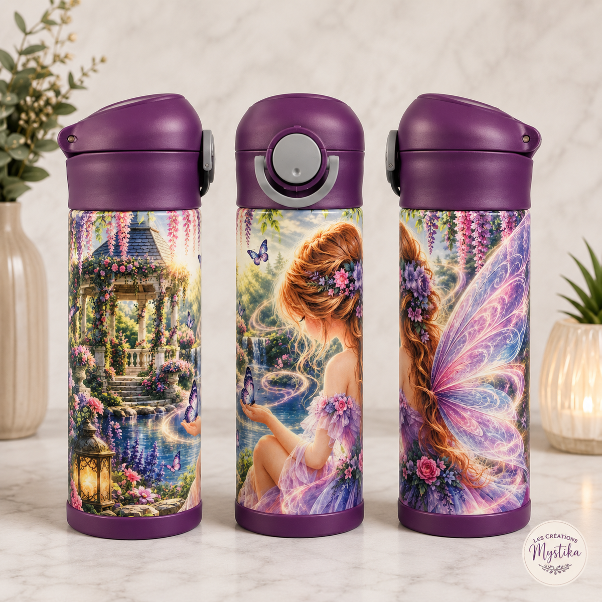 Bouteille Enfant Fée & Papillons – Magique & Féerique | Les Créations Mystika