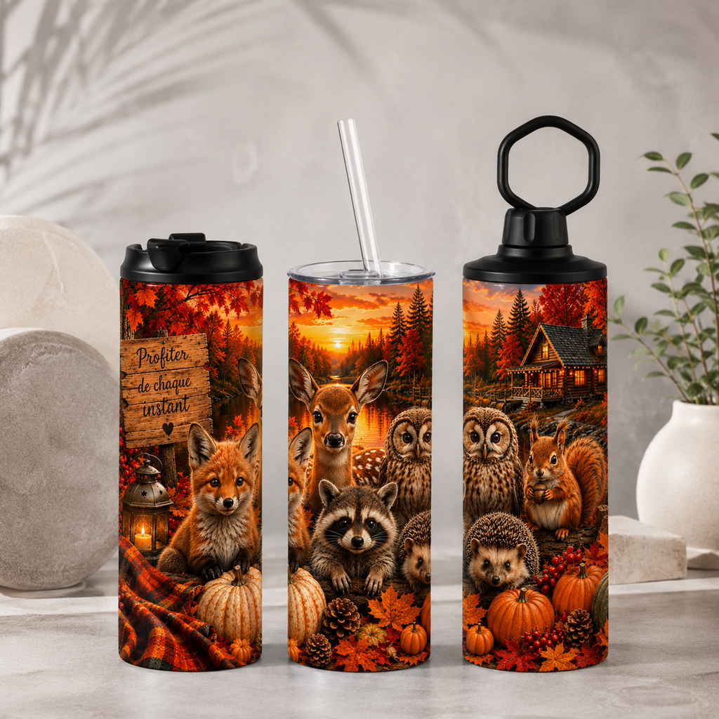 Tasse Isotherme Escapade Automnale – 20 oz | Les Créations Mystika