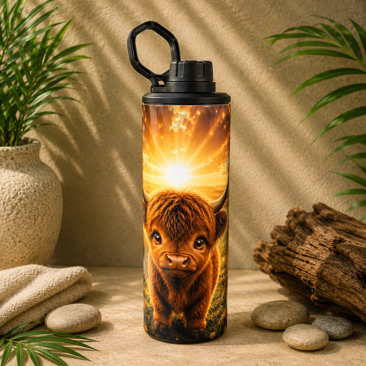 Tasse Isotherme Bébé Highland – La Brunette Dorée | 20 oz | Les Créations Mystika
