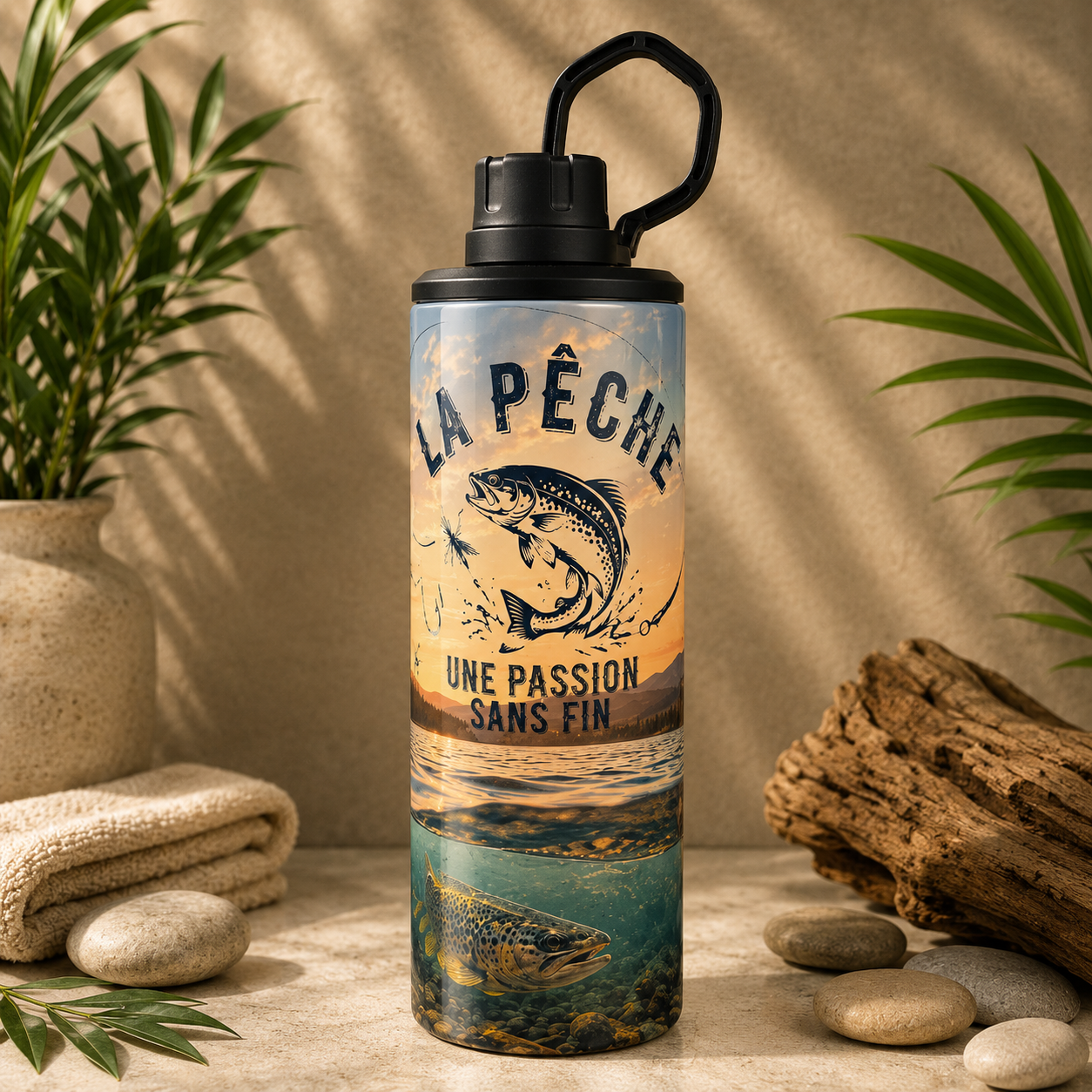 Tasse Isotherme Pêche – La Passion Sans Fin | 20 oz | Les Créations Mystika