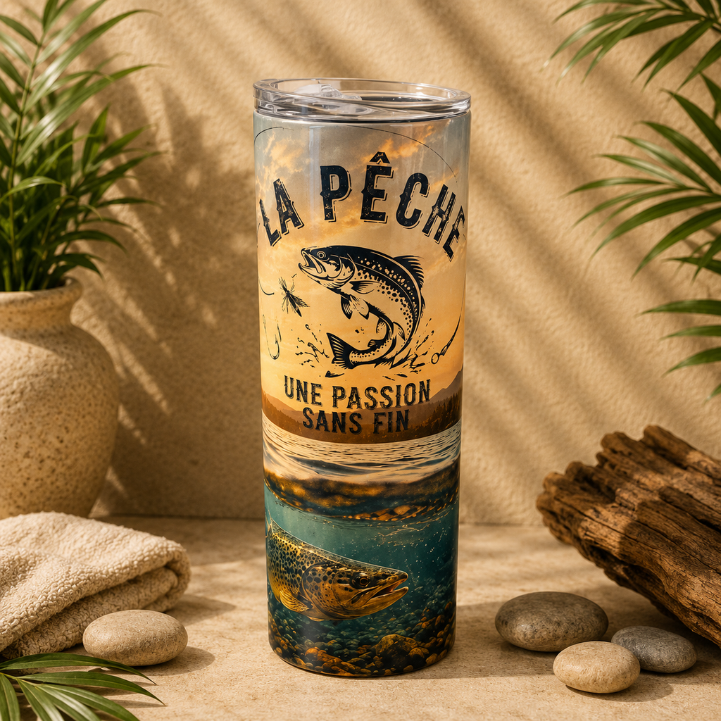 Tasse Isotherme Pêche – La Passion Sans Fin | 20 oz | Les Créations Mystika
