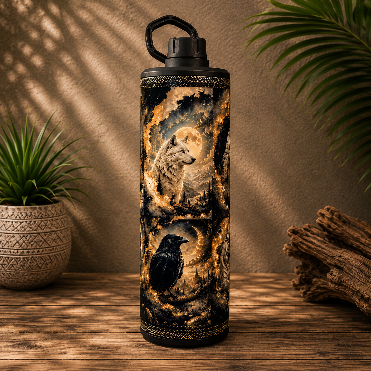 Tasse Isotherme Les Mystiques Nocturnes – Animaux Féeriques 20 oz | Les Créations Mystika