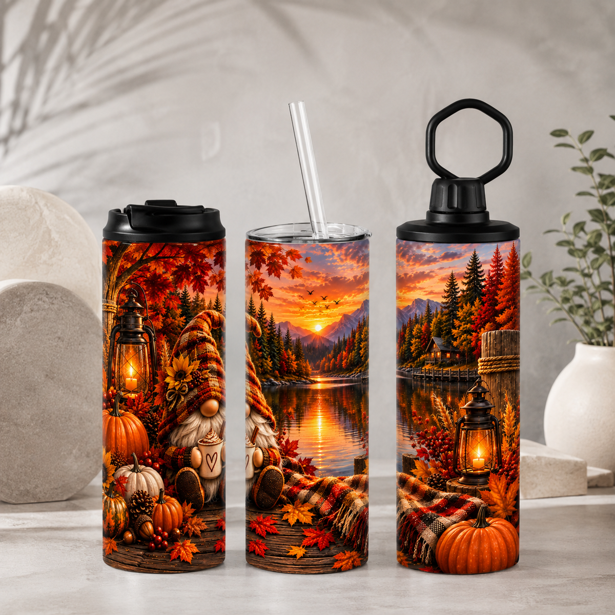 Tasse Isotherme Gnome d'Automne – 20 oz | Les Créations Mystika