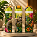 Bouteille Isotherme Paresseux Tropical – Jungle & Animaux Mignons | Les Créations Mystika