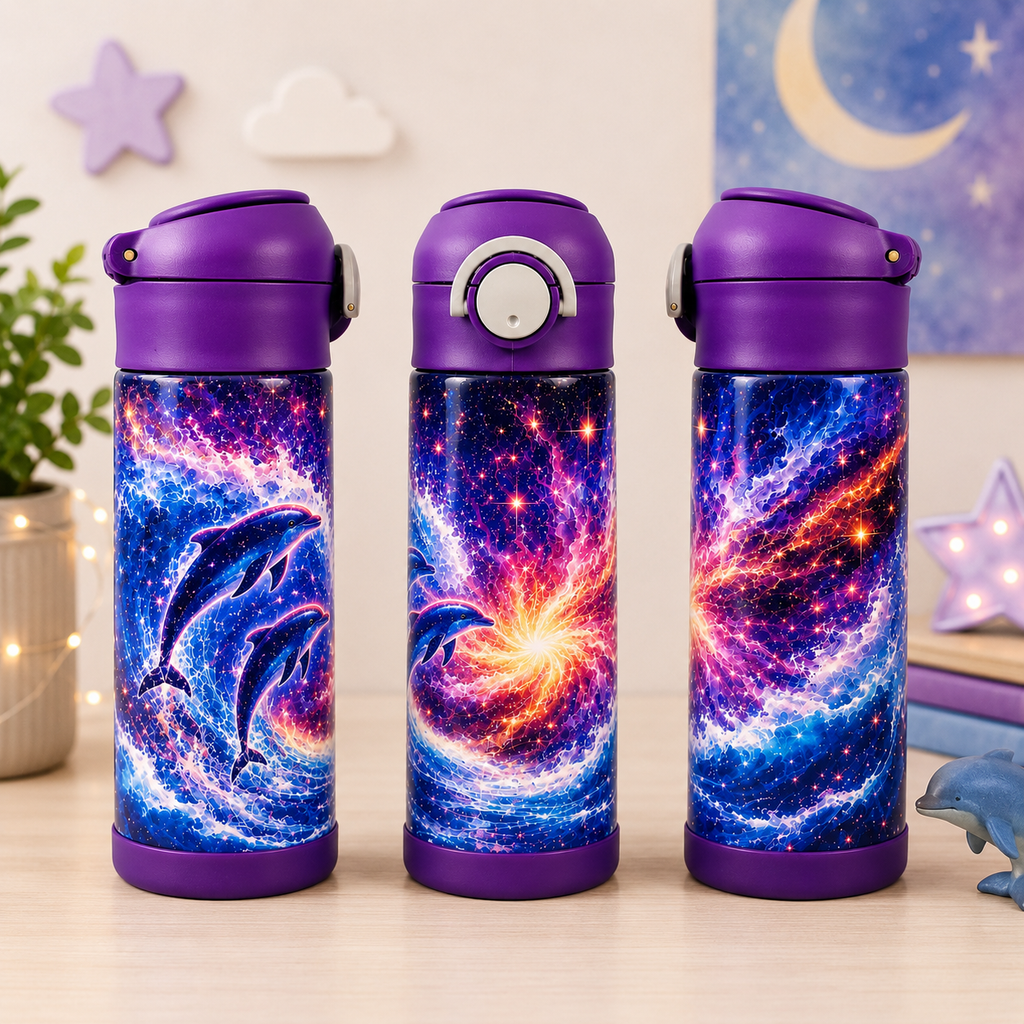 Imparfait Bouteille Enfant Dauphins Galactiques