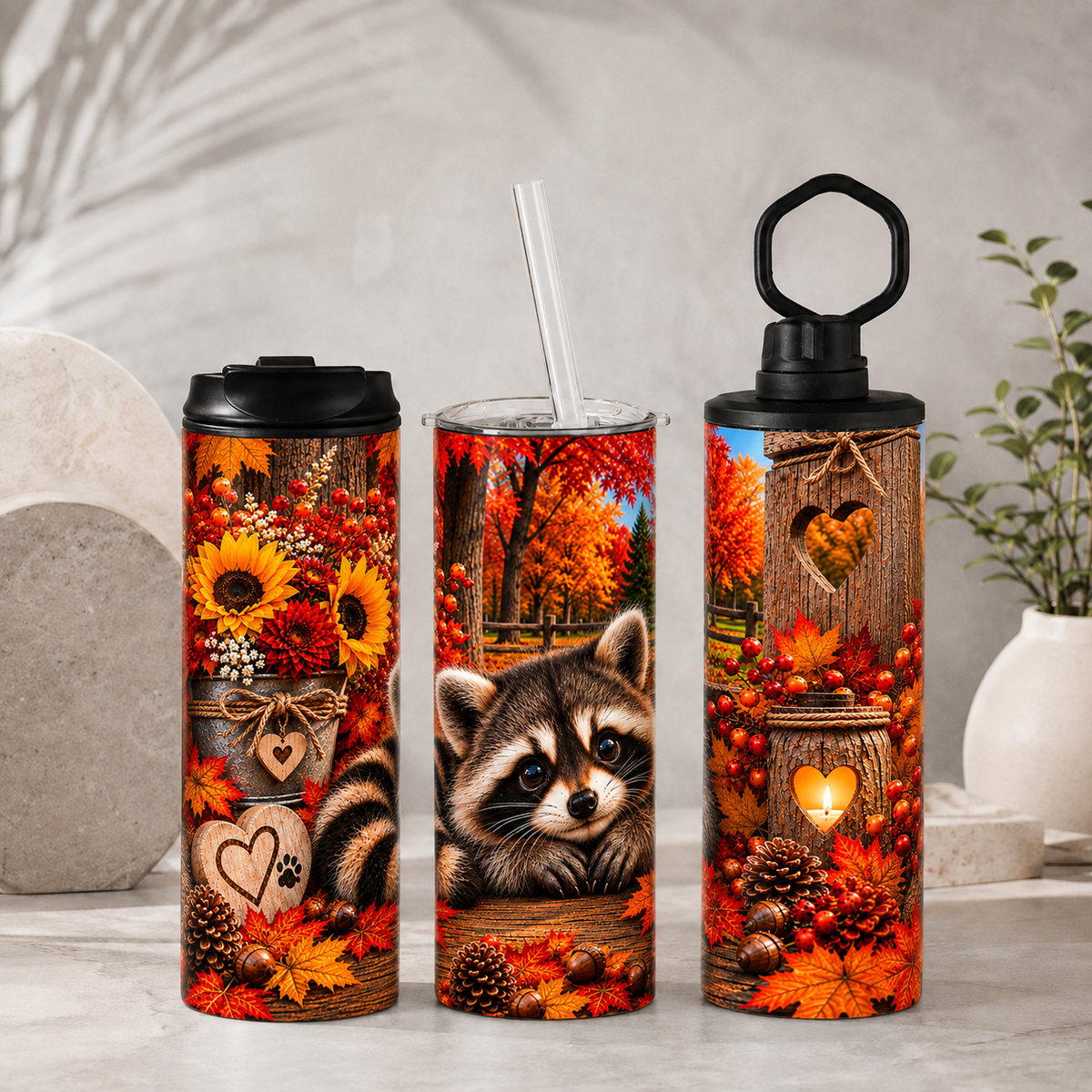 Tasse Isotherme Petit Raton d'Automne – 20 oz | Les Créations Mystika