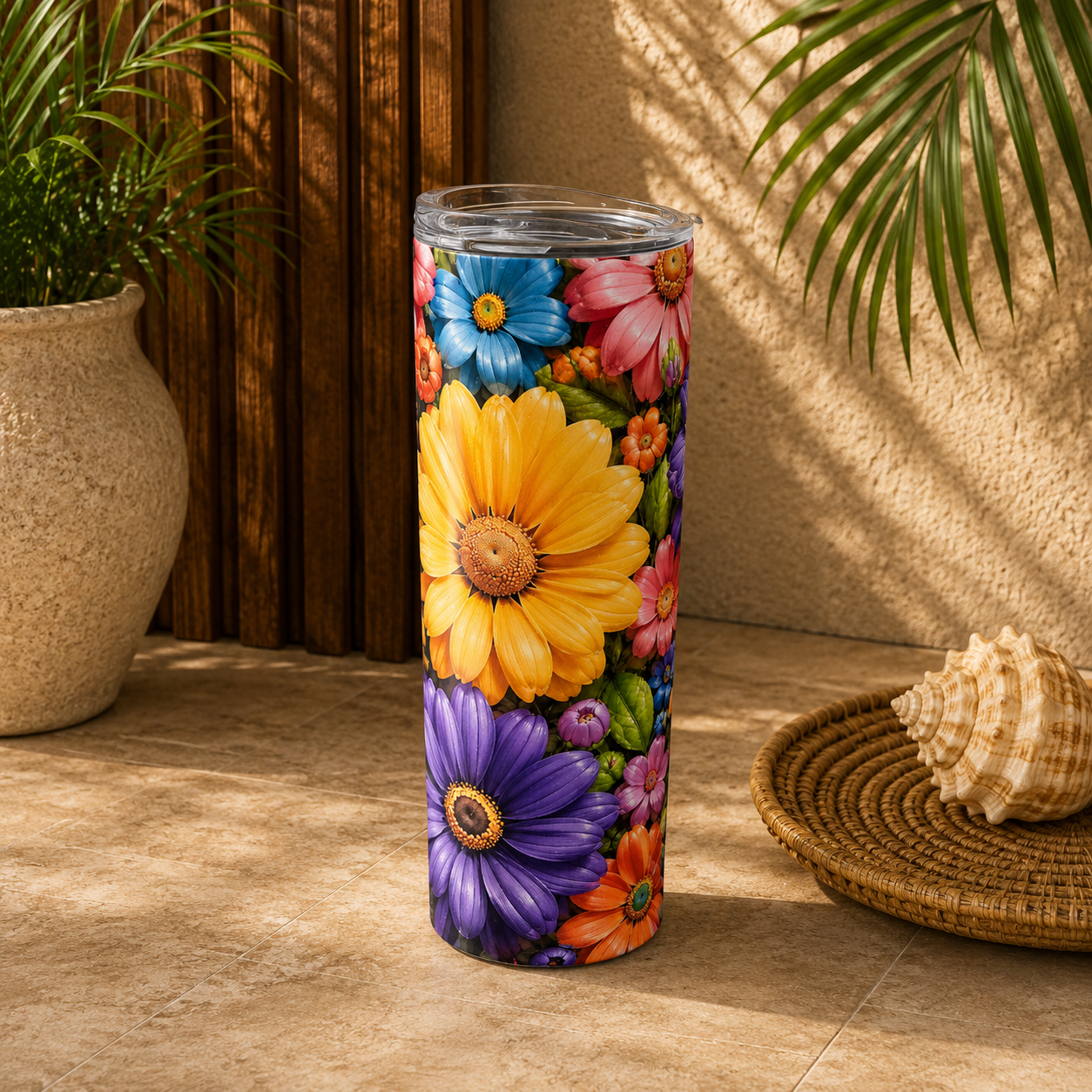 Tasse Isotherme Le Jardin Coloré – Bouquet de Fleurs Éclatantes 20 oz | Les Créations Mystika